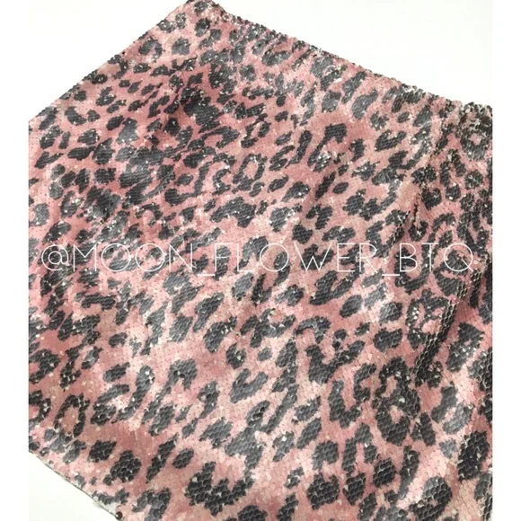ππSALEππ Free People Cheetah Sequin Mini Skirt - Picture 6 of 13